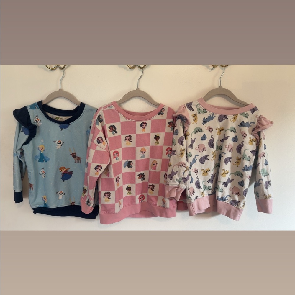 Monica + Andy 4T sweat shirts 3 - Disney princesses and cats